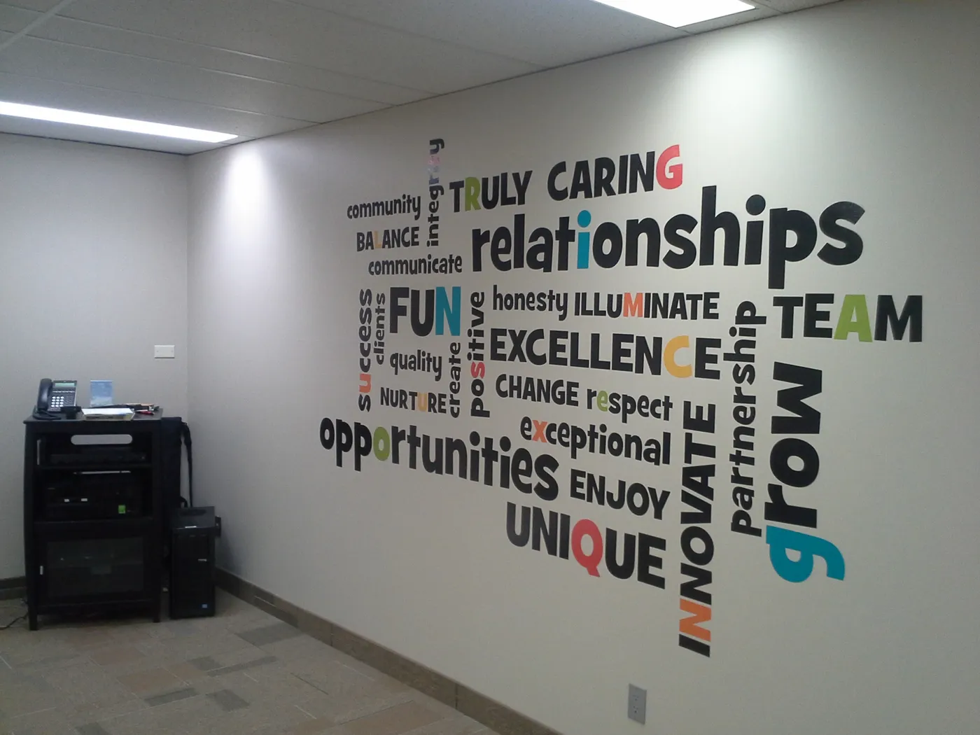 Word-cloud wall decal